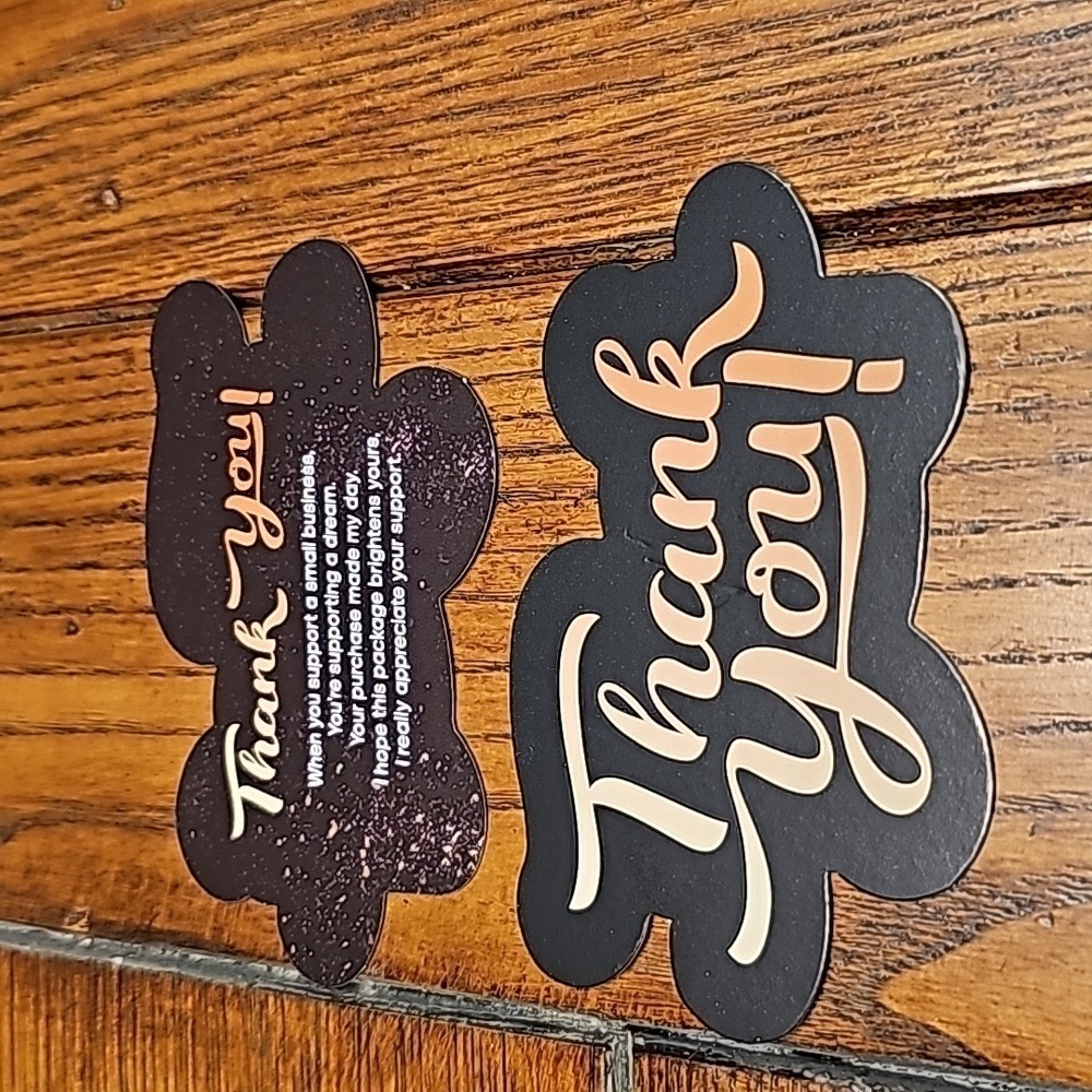 50 thank you splat cards for thanking a customer for their purchase